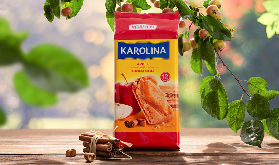 упаковка печенья Roshen "Karolina" яблоко