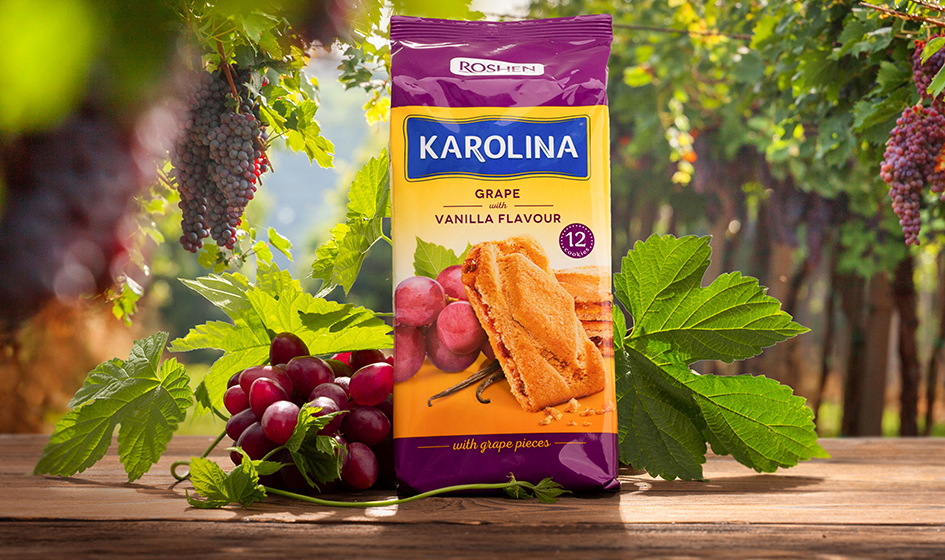 упаковка печенья Roshen "Karolina" виноград