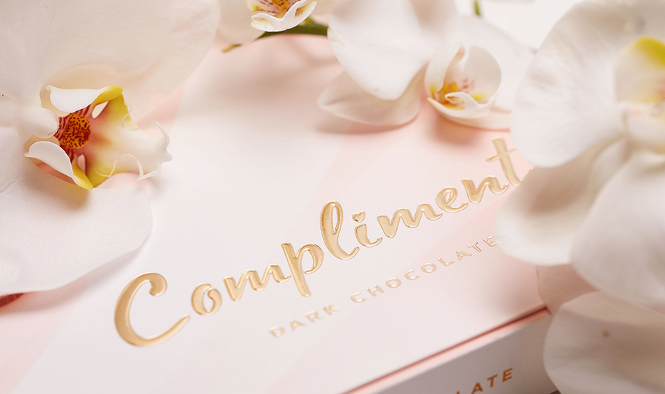 тиснение золотом Roshen "Compliment"