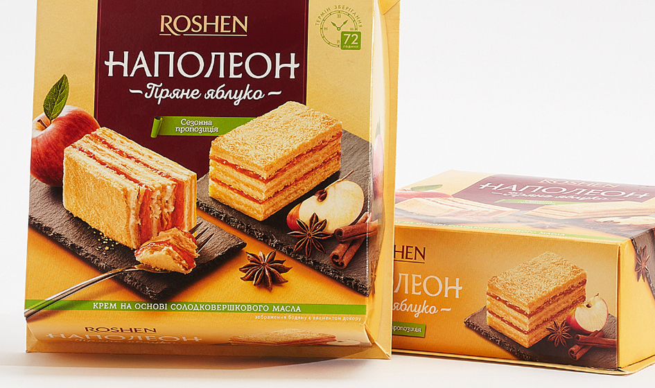 дизайн упаковки Roshen торт "Наполеон"